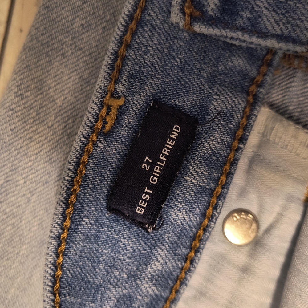 Gap Womens 1969 Best Girlfriend Distressed Jeans Straight Leg Sz 27 - Picture 2 of 7